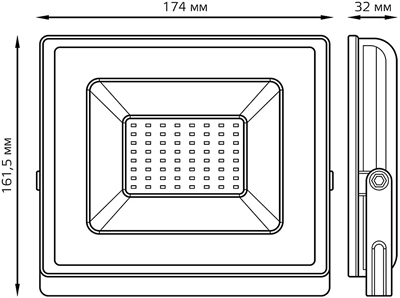 led светильник Gauss 613100350 Elementary - размеры