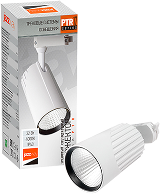 led светильник трековый 1-фазный Jazzway PTR 1732 32w 4000K белый - внешний вид + упаковка