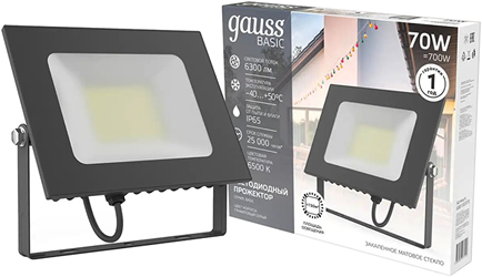 led прожектор Gauss 688100370 Basic - упаковка + внешний вид