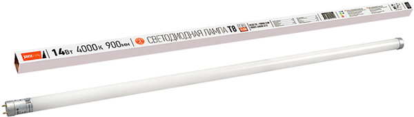 линейная led лампа Jazzway PLED T8-900GL 14w Frost 4000K G13 - внешний вид + упаковка