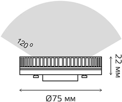 led лампа tablet GX53 Gauss 83829 Elementary - размеры