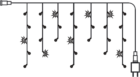 led гирлянда Uniel ULD-B12006-195/TTK White IP44 - схема гирлянды