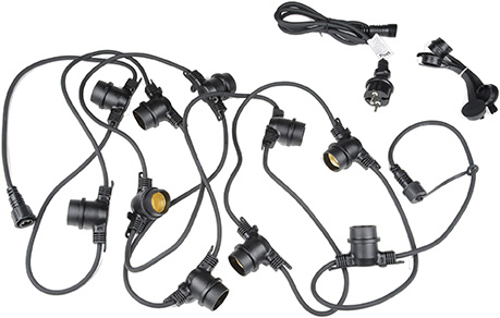 гирлянда Uniel UDL-K121 10/E27/5M 5C IP65 Black Belt-Light - комплектность