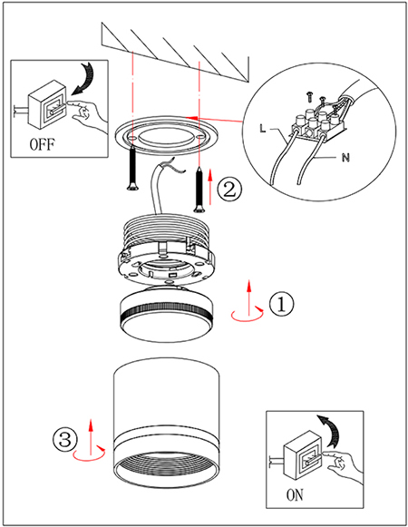 cветильник накладной OL17 GX53 "Эра" - монтаж и подключение