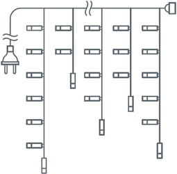 led гирлянда-бахрома Navigator NGF IP44 - схема гирлянды