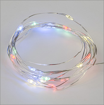 led гирлянда Uniel ULD-S0200-020/SCB/2AA Multi IP20 Dew - включенная