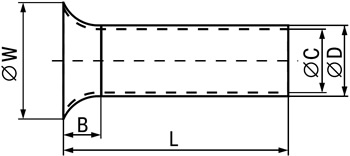 наконечник-гильза НГ втулочный IEK без изоляции - размеры