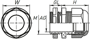 кабельный ввод MG IP68 EKF - размеры