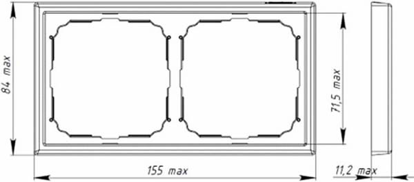 рамка 2-постовая Systeme Electric серии ArtGallery - размеры