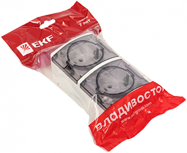 розетка 2-местная EKF EQR16-129-30-54-Т "Владивосток" - упаковка