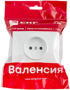 розетка 1-местная EKF EWR10-022-10 "Валенсия" - упаковка