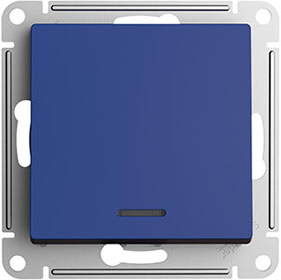 переключатель 1-клавишный Systeme Electric AtlasDesign, с подсветкой, аквамарин - внешний вид