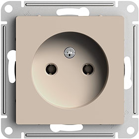 розетка 1-местная Systeme Electric AtlasDesign, песочный - внешний вид