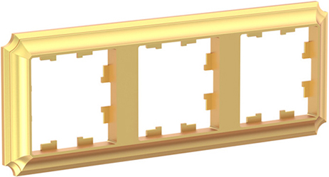 рамка 3-постовая Systeme Electric AtlasDesign Antique золото - внешний вид