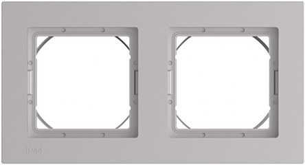 рамка 2-постовая Systeme Electric AtlasDesign Aqua алюминий - внешний вид