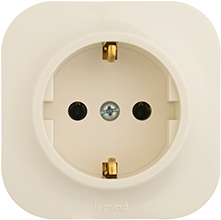розетка 1-местная Legrand 782241 Quteo с з/к слоновая кость - внешний вид