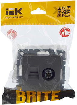 розетка двойная TV+RJ45 IEK РТВ/РК12-БрС Brite - упаковка