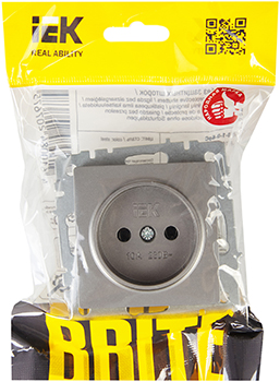 розетка 1-местная IEK РС10-1-0-БрС Brite - упаковка