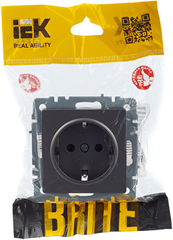 розетка 1-местная IEK РС11-1-0-БрС Brite - упаковка