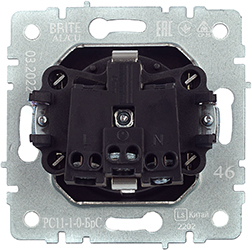розетка 1-местная IEK РС11-1-0-БрС Brite - вид с тыльной стороны
