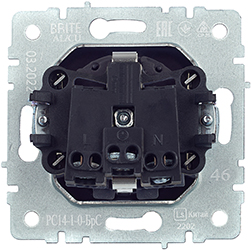 розетка 1-местная IEK РС14-1-0-БрС Brite - вид с тыльной стороны