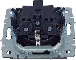 розетка 1-местная IEK РС14-1-0-БрС Brite - вид с тыльной стороны