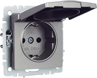 розетка 1-местная IEK РСбш10-3-БрС Brite - внешний вид
