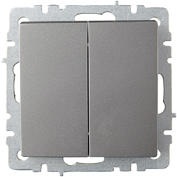 выключатель 2-клавишный IEK ВС10-2-0-БрС Brite - внешний вид