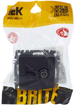 розетка двойная TV+RJ45 IEK РТВ/РК12-БрГ Brite - упаковка