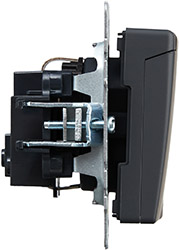 розетка 1-местная IEK РСбш10-3-БрГ Brite - вид сбоку