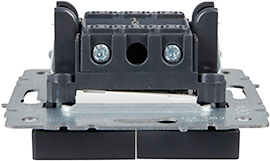 выключатель 2-клавишный проходной IEK ВС10-2-6-БрГ Brite - вид сбоку