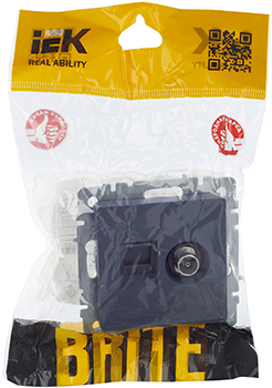 розетка двойная TV+RJ45 IEK РТВ/РК12-БрМ Brite - упаковка