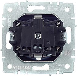 розетка 1-местная IEK РС11-1-0-БрМ Brite - вид с тыльной стороны