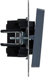 выключатель 2-клавишный проходной IEK ВС10-2-6-БрМ Brite - вид сбоку