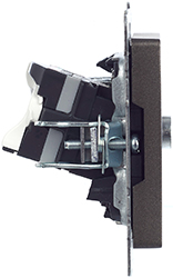 розетка двойная TV+RJ45 IEK РТВ/РК12-БрТБ Brite - вид сбоку