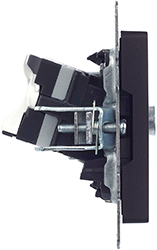 розетка двойная TV+RJ45 IEK РТВ/РК12-БрЧ Brite - вид сбоку