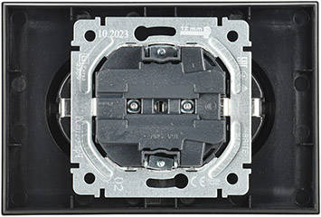 розетка 2-местная IEK РС12-3-БрЧ Brite - вид с тыльной стороны