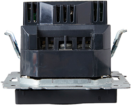 розетка 1-местная IEK РЮш11-1-БрГ Brite - вид сбоку