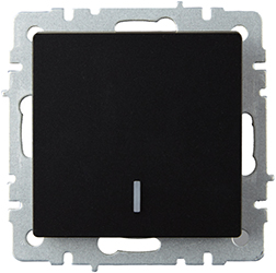 выключатель 1-клавишный проходной IEK ВС10-1-7-БрЧ Brite - внешний вид