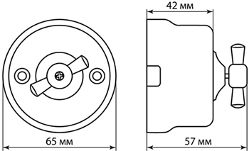 выключатель поворотный "Болонь" TDM - размеры