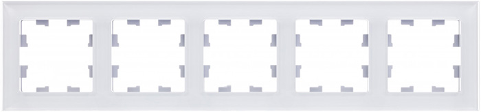 рамка 5-постовая Systeme Electric AtlasDesign Nature, стекло белый - внешний вид