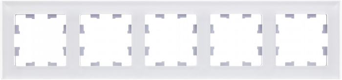 рамка 5-постовая Systeme Electric AtlasDesign Nature, матовое стекло белый - внешний вид