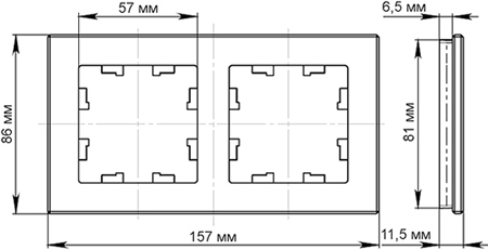 рамка 2-постовая Systeme Electric AtlasDesign Nature - размеры