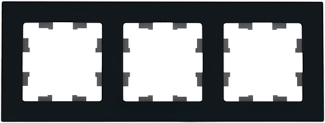 рамка 3-постовая Systeme Electric AtlasDesign Nature, натуральное стекло, черный - внешний вид