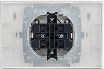 розетка 2-местная IEK РСбш12-3-44-БрБ Brite - вид с тыльной стороны