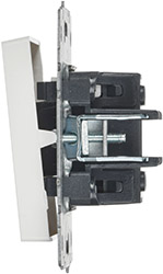 выключатель 1-клавишный проходной IEK ВС10-1-7-БрБ Brite - вид сбоку