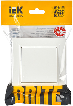 выключатель 1-клавишный IEK ВСР10-1-0-БрБ Brite - упаковка