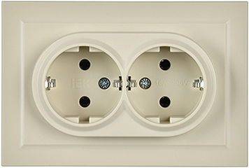 розетка 2-местная IEK РС12-3-БрКр Brite - внешний вид