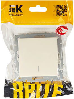 выключатель 1-клавишный IEK ВС10-1-1-БрКр Brite - упаковка