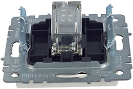 розетка ТВ оконечная IEK РТВ11-0-БрЖ Brite - вид с тыльной стороны